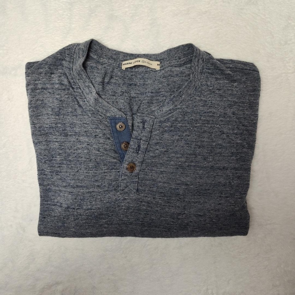 Men's Blue Henley Shirt